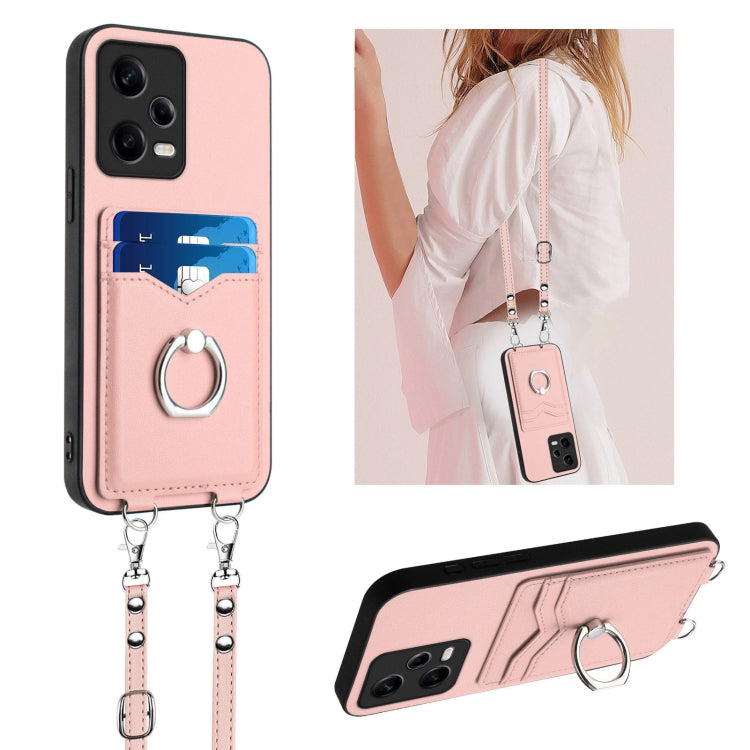 R20 Crossbody Rope Ring Card Holder Phone Case, For Xiaomi Redmi Note 13 Pro+, For Xiaomi Redmi 12 4G Global, For Xiaomi Redmi K60 / K60 Pro, For Xiaomi Redmi K60 Champion Edition, For Xiaomi Redmi Note 12S 4G Global, For Xiaomi Redmi Note 12 4G Global...