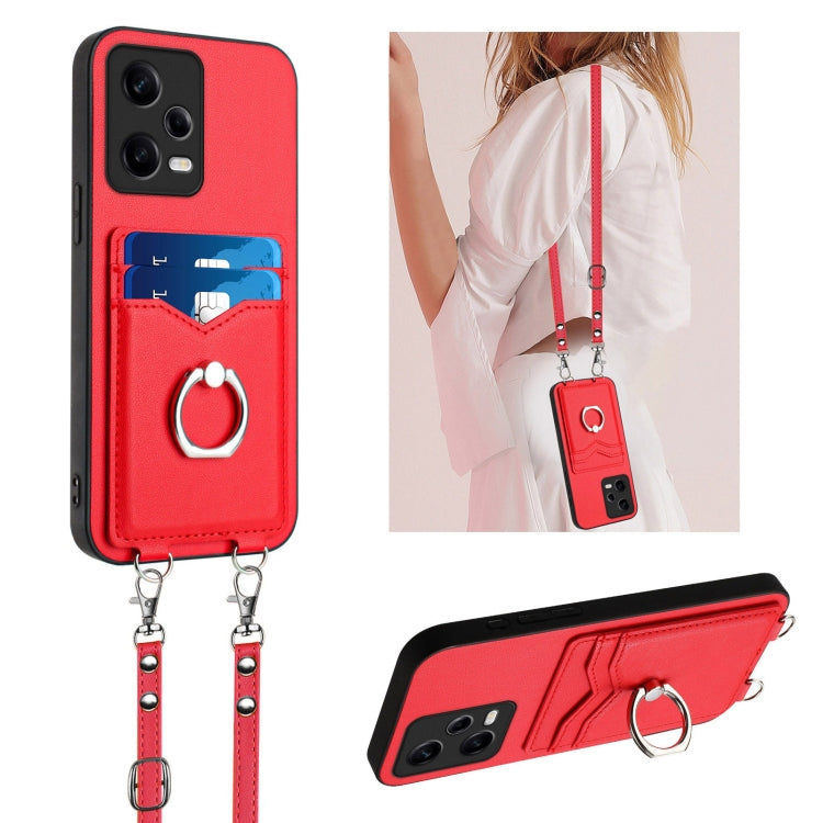 R20 Crossbody Rope Ring Card Holder Phone Case, For Xiaomi Redmi Note 13 Pro+, For Xiaomi Redmi 12 4G Global, For Xiaomi Redmi K60 / K60 Pro, For Xiaomi Redmi K60 Champion Edition, For Xiaomi Redmi Note 12S 4G Global, For Xiaomi Redmi Note 12 4G Global...