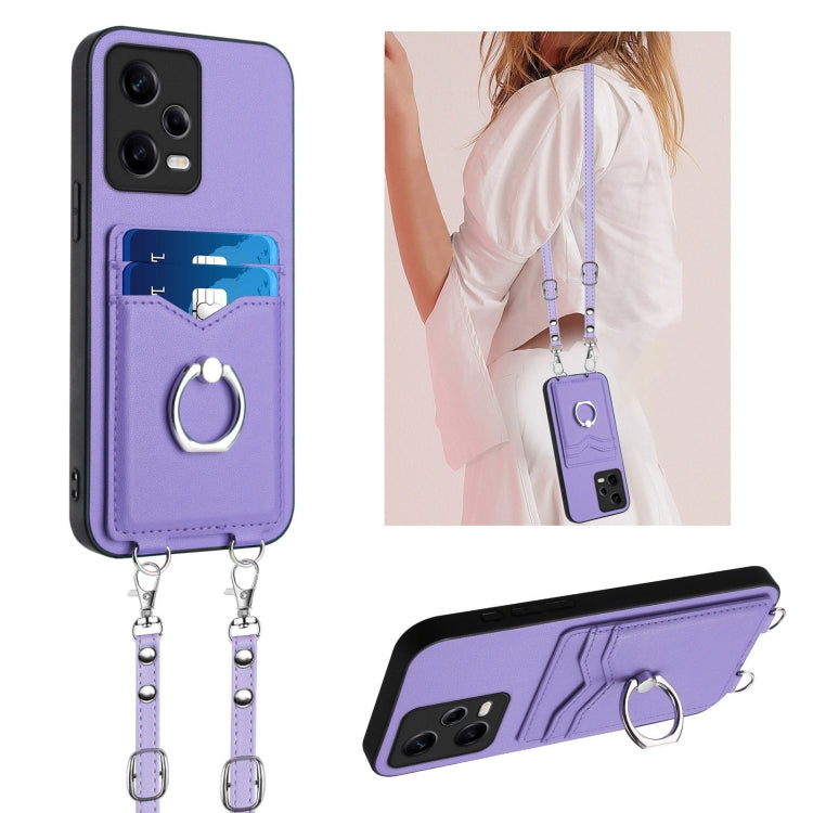 R20 Crossbody Rope Ring Card Holder Phone Case, For Xiaomi Redmi Note 13 Pro+, For Xiaomi Redmi 12 4G Global, For Xiaomi Redmi K60 / K60 Pro, For Xiaomi Redmi K60 Champion Edition, For Xiaomi Redmi Note 12S 4G Global, For Xiaomi Redmi Note 12 4G Global...