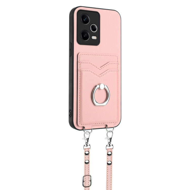 R20 Crossbody Rope Ring Card Holder Phone Case, For Xiaomi Redmi Note 12 Pro 5G, For Xiaomi Redmi Note 12 Pro Speed, For Xiaomi Redmi Note 12 5G Global, For Xiaomi Redmi 12C / 11A, For Xiaomi Redmi 10C
