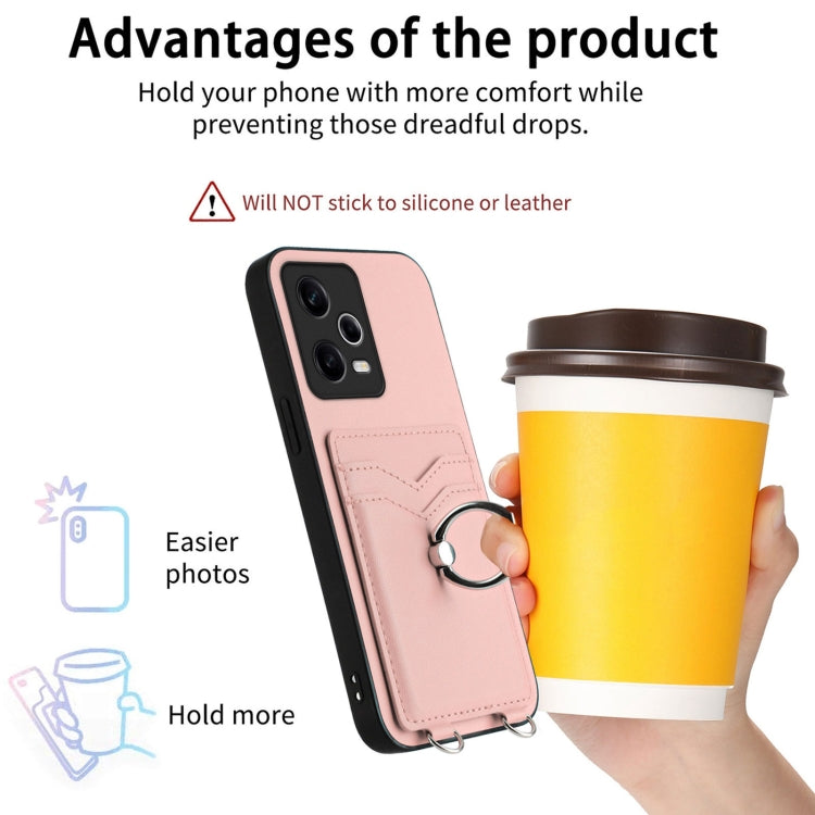 R20 Crossbody Rope Ring Card Holder Phone Case, For Xiaomi Redmi Note 12 Pro 5G, For Xiaomi Redmi Note 12 Pro Speed, For Xiaomi Redmi Note 12 5G Global, For Xiaomi Redmi 12C / 11A, For Xiaomi Redmi 10C