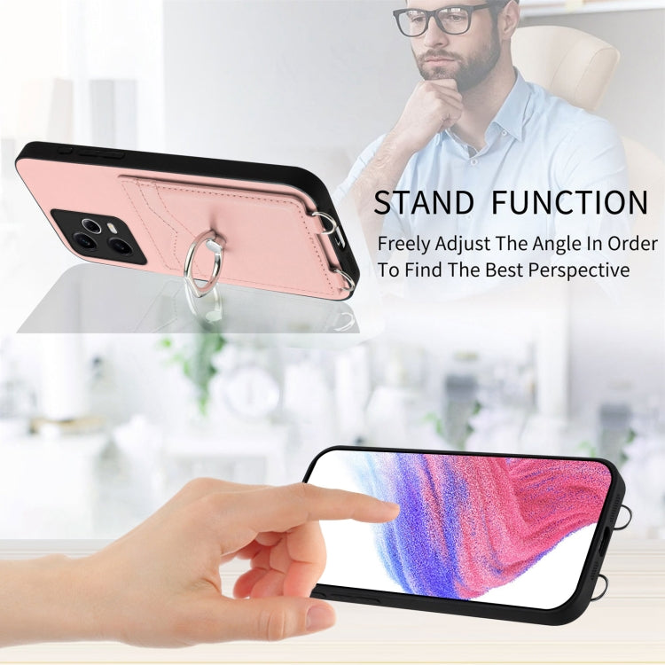 R20 Crossbody Rope Ring Card Holder Phone Case, For Xiaomi Redmi Note 12 Pro 5G, For Xiaomi Redmi Note 12 Pro Speed, For Xiaomi Redmi Note 12 5G Global, For Xiaomi Redmi 12C / 11A, For Xiaomi Redmi 10C