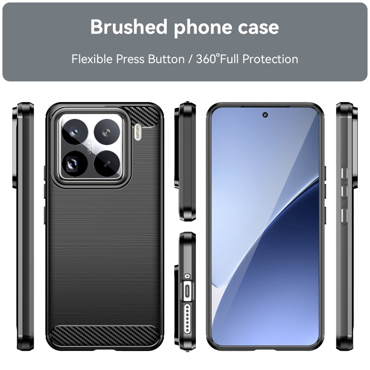 Carbon Fiber Brushed Texture TPU Phone Case, For Xiaomi 15 Pro, For Xiaomi 15, For Xiaomi 14T Pro, For Xiaomi 14 Civi, For Xiaomi Civi 4 Pro