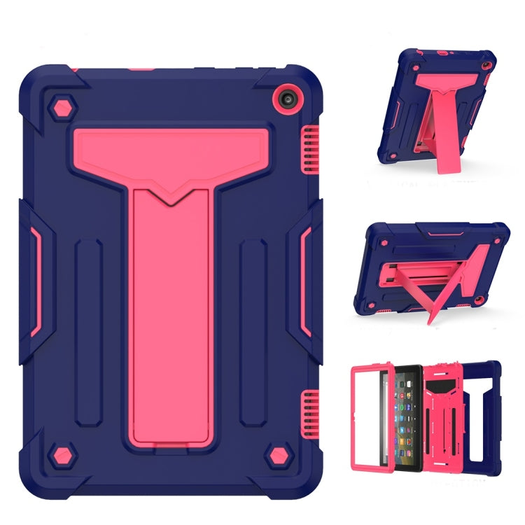 T-shaped Bracket Contrast Color Shockproof PC + Silicone Tablet Protective Case, For Amazon Kindle Fire HD 8 2020/Fire 8 Plus