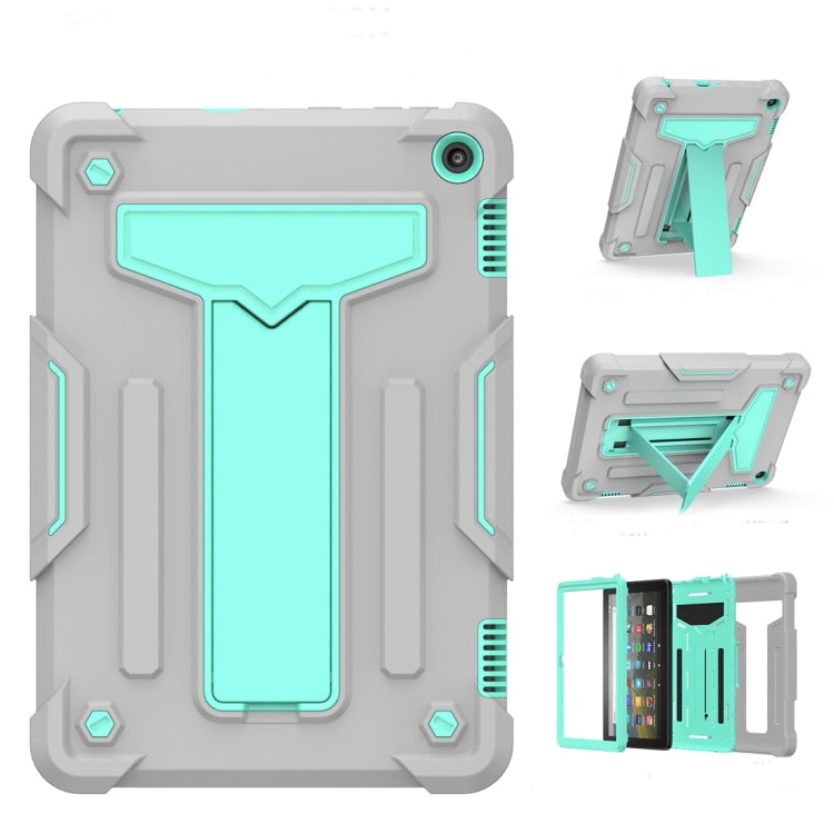T-shaped Bracket Contrast Color Shockproof PC + Silicone Tablet Protective Case, For Amazon Kindle Fire HD 8 2020/Fire 8 Plus