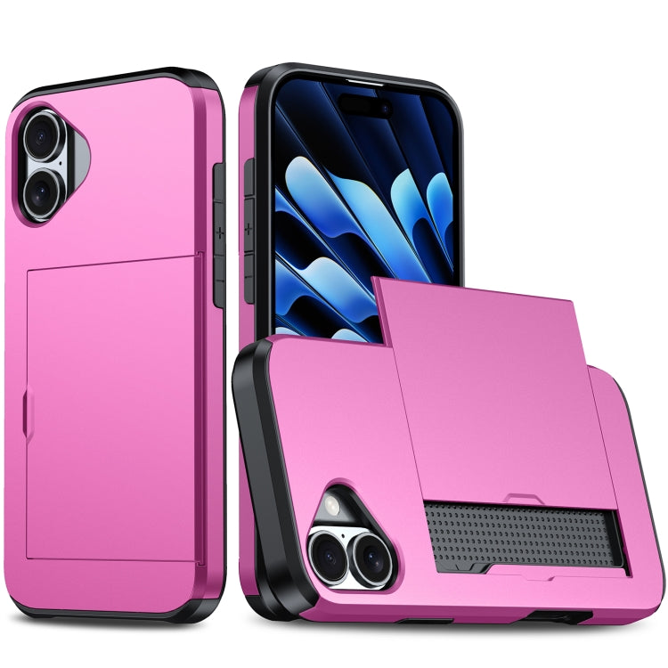 Shockproof Armor Phone Case with Card Slot, For iPhone 16 Pro Max, For iPhone 16 Pro, For iPhone 16 Plus, For iPhone 16