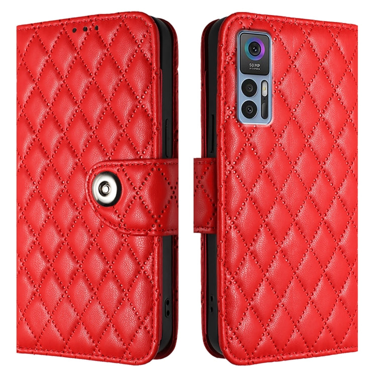Rhombic Texture Flip Leather Phone Case with Lanyard, For TCL 30 4G / 30 5G / 30 Plus, For TCL 30 SE, For TCL 30 XE 5G, For TCL 20 R 5G