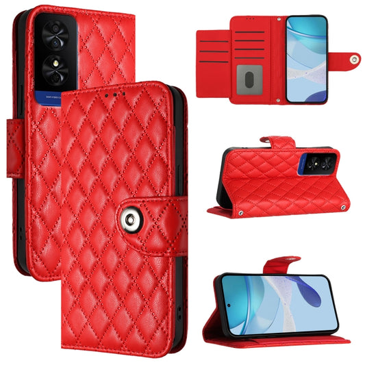 Rhombic Texture Flip Leather Phone Case with Lanyard, For TCL 50 5G, For TCL 50 SE, For TCL 501, For TCL 505, For TCL 502, For TCL 405 / 406 / 408, For TCL 40 XL / 40 T T608DL, For TCL 40 SE