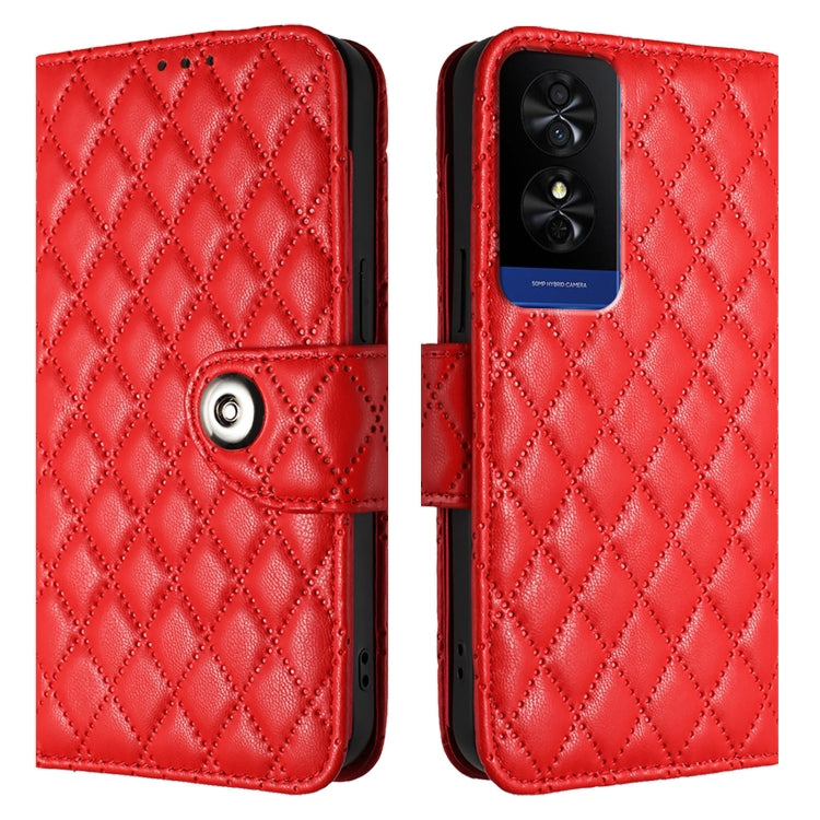Rhombic Texture Flip Leather Phone Case with Lanyard, For TCL 50 5G, For TCL 50 SE, For TCL 501, For TCL 505, For TCL 502, For TCL 405 / 406 / 408, For TCL 40 XL / 40 T T608DL, For TCL 40 SE