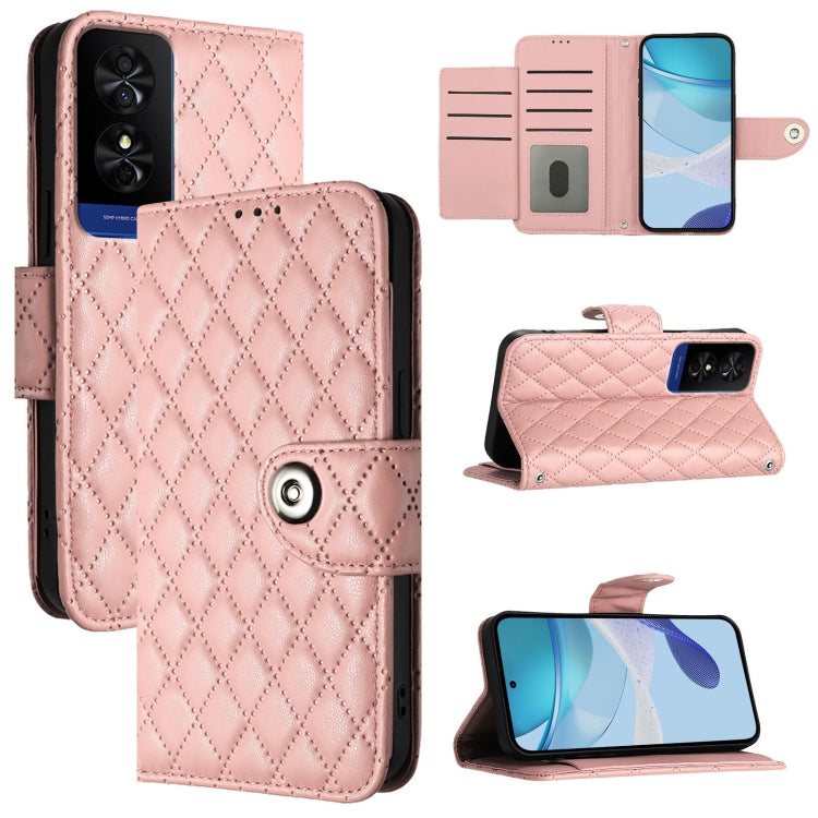 Rhombic Texture Flip Leather Phone Case with Lanyard, For TCL 50 5G, For TCL 50 SE, For TCL 501, For TCL 505, For TCL 502, For TCL 405 / 406 / 408, For TCL 40 XL / 40 T T608DL, For TCL 40 SE