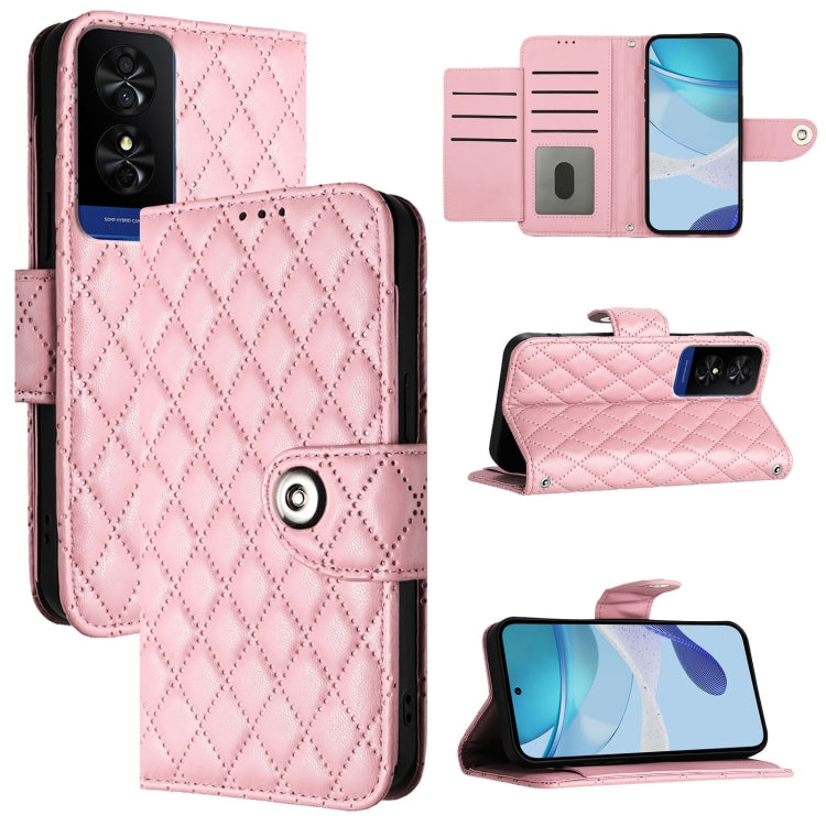 Rhombic Texture Flip Leather Phone Case with Lanyard, For TCL 50 5G, For TCL 50 SE, For TCL 501, For TCL 505, For TCL 502, For TCL 405 / 406 / 408, For TCL 40 XL / 40 T T608DL, For TCL 40 SE