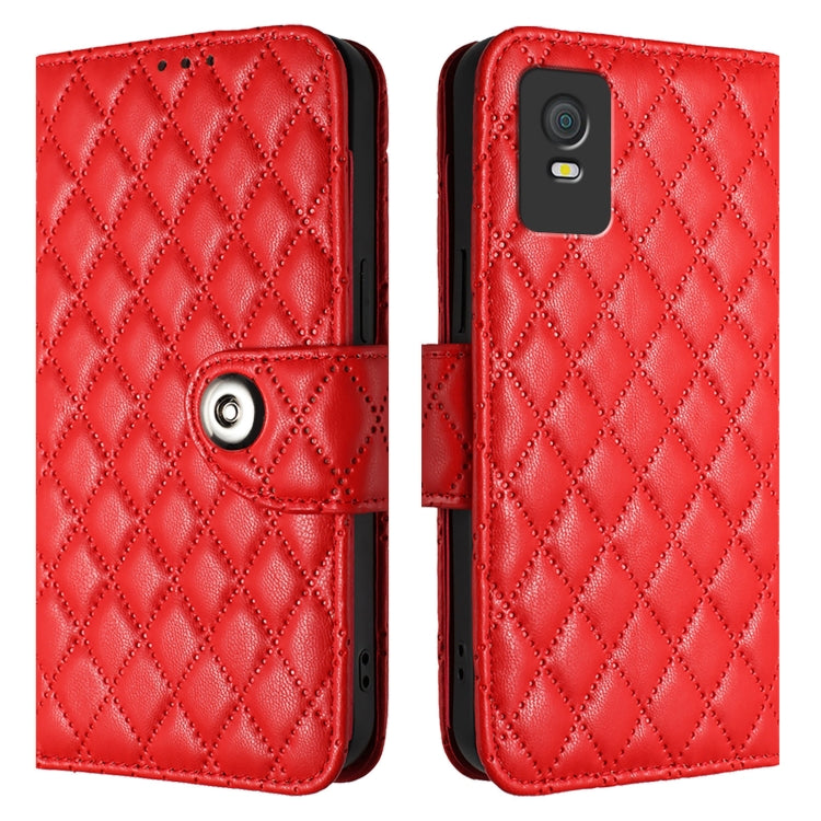 Rhombic Texture Flip Leather Phone Case with Lanyard, For TCL 403, For TCL 40 R 5G, For TCL 30 XL T701DL, For TCL 305 / 306, For TCL Stylus 5G, For TCL 303, For TCL 30T T603DL, For TCL 30Z T602DL