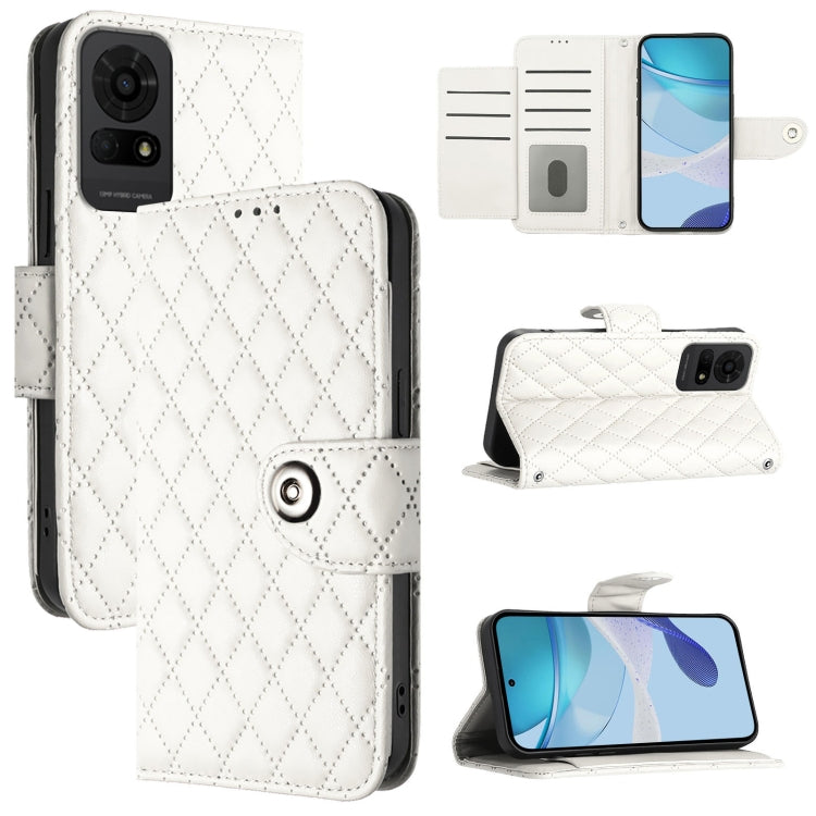 Rhombic Texture Flip Leather Phone Case with Lanyard, For TCL K32 5G / K33, For TCL 60 NxtPaper, For TCL 60 SE NxtPaper / 605, For TCL 50 Pro NxtPaper, For TCL 50 LE 5G, For TCL 201, For TCL 50 XL 5G, For TCL 50 XE 5G