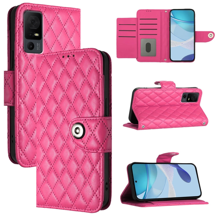 Rhombic Texture Flip Leather Phone Case with Lanyard, For TCL 50 5G, For TCL 50 SE, For TCL 501, For TCL 505, For TCL 502, For TCL 405 / 406 / 408, For TCL 40 XL / 40 T T608DL, For TCL 40 SE