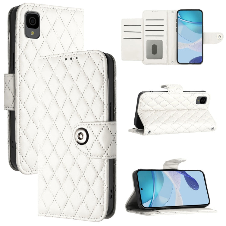 Rhombic Texture Flip Leather Phone Case with Lanyard, For TCL 403, For TCL 40 R 5G, For TCL 30 XL T701DL, For TCL 305 / 306, For TCL Stylus 5G, For TCL 303, For TCL 30T T603DL, For TCL 30Z T602DL