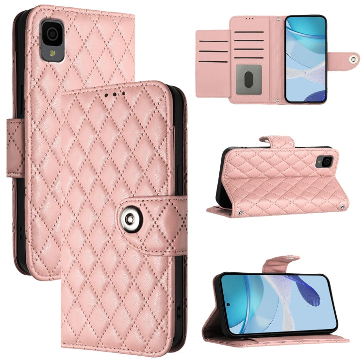 Rhombic Texture Flip Leather Phone Case with Lanyard, For TCL 403, For TCL 40 R 5G, For TCL 30 XL T701DL, For TCL 305 / 306, For TCL Stylus 5G, For TCL 303, For TCL 30T T603DL, For TCL 30Z T602DL
