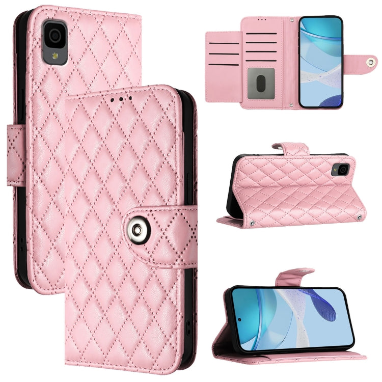 Rhombic Texture Flip Leather Phone Case with Lanyard, For TCL 403, For TCL 40 R 5G, For TCL 30 XL T701DL, For TCL 305 / 306, For TCL Stylus 5G, For TCL 303, For TCL 30T T603DL, For TCL 30Z T602DL