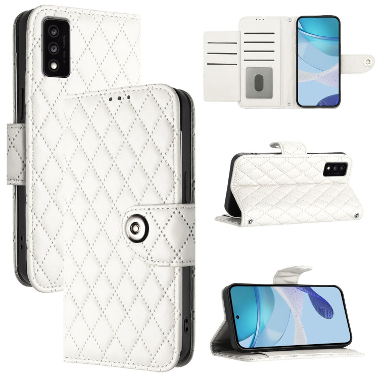 Rhombic Texture Flip Leather Phone Case with Lanyard, For TCL 403, For TCL 40 R 5G, For TCL 30 XL T701DL, For TCL 305 / 306, For TCL Stylus 5G, For TCL 303, For TCL 30T T603DL, For TCL 30Z T602DL