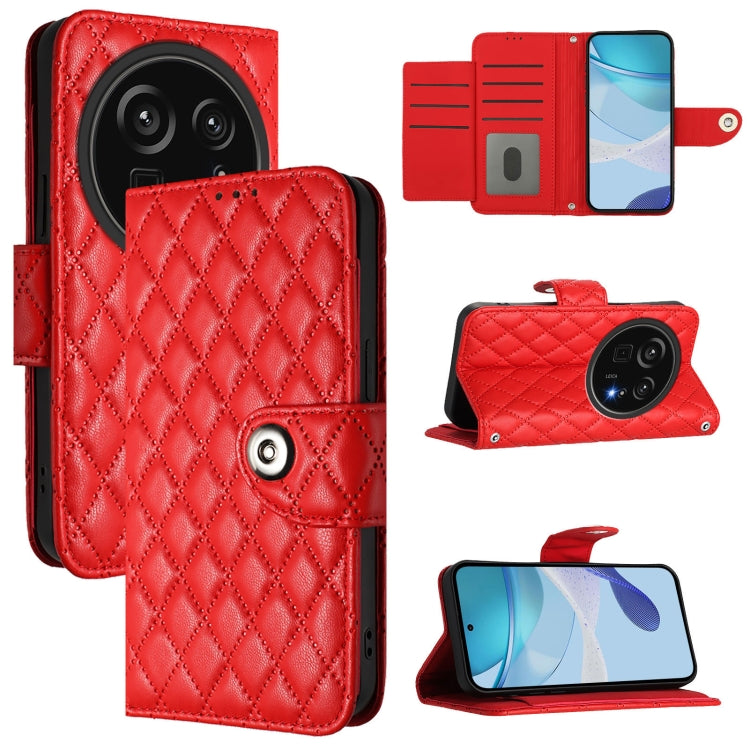 Rhombic Texture Flip Leather Phone Case with Lanyard, For Sharp Aquos wish6, For Sharp Aquos R11, For Sharp Aquos Sense10, For Sharp Basio Active 3, For Sharp Aquos Sense9 Plus, For Sharp Aquos Sense9, For Sharp Aquos R9 Pro, For Sharp Aquos Wish4 SH-52E