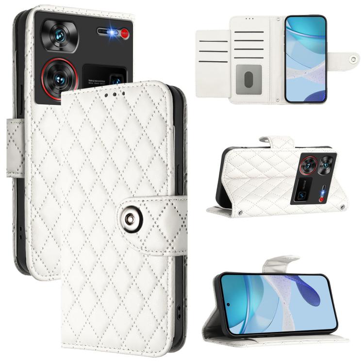 Rhombic Texture Flip Leather Phone Case with Lanyard, For ZTE Blade V70 Vita / nubia V70 Design, For ZTE Blade V70 Design, For ZTE Blade A35 Lite, For ZTE Blade A75 5G, For ZTE Blade A35 / A55, For ZTE Blade V60 / Axon 60 4G, For ZTE nubia Z60 Ultra   ...