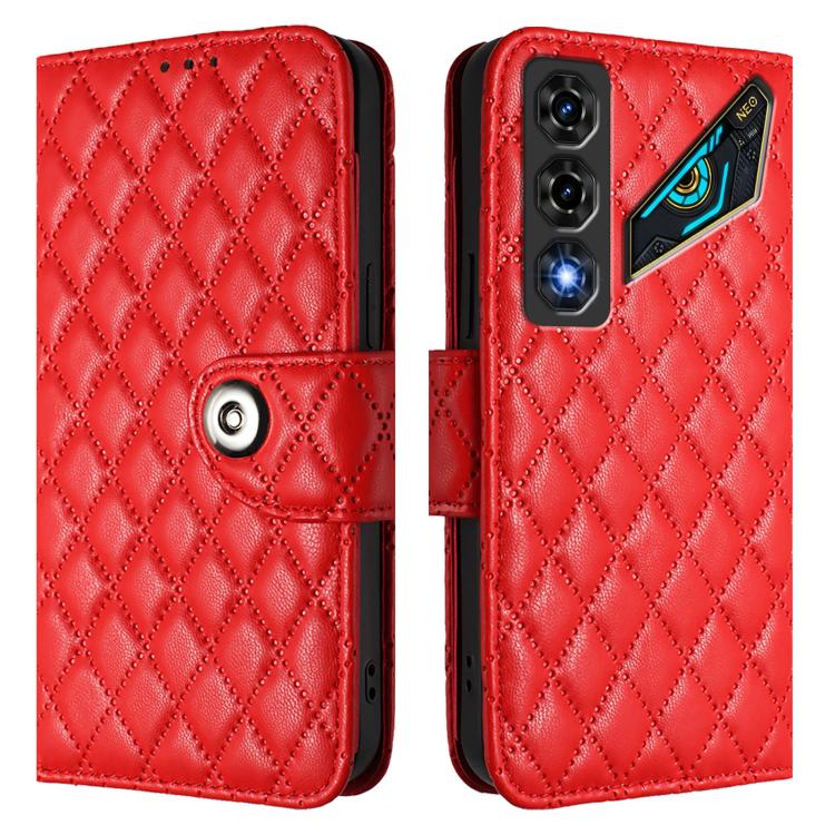 Rhombic Texture Flip Leather Phone Case with Lanyard, For ZTE nubia Neo 5 5G, For ZTE nubia Neo 5 GT 5G, For ZTE Nubia P7 Pro 5G / Optus X Value 5G, For ZTE Nubia P9 Pro 5G / Optus X Pro 2 5G, For ZTE nubia RedMagic 11 Air                              ...