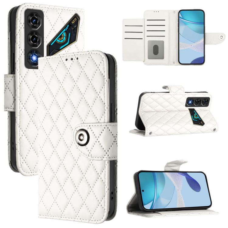 Rhombic Texture Flip Leather Phone Case with Lanyard, For ZTE nubia Neo 5 5G, For ZTE nubia Neo 5 GT 5G, For ZTE Nubia P7 Pro 5G / Optus X Value 5G, For ZTE Nubia P9 Pro 5G / Optus X Pro 2 5G, For ZTE nubia RedMagic 11 Air                              ...