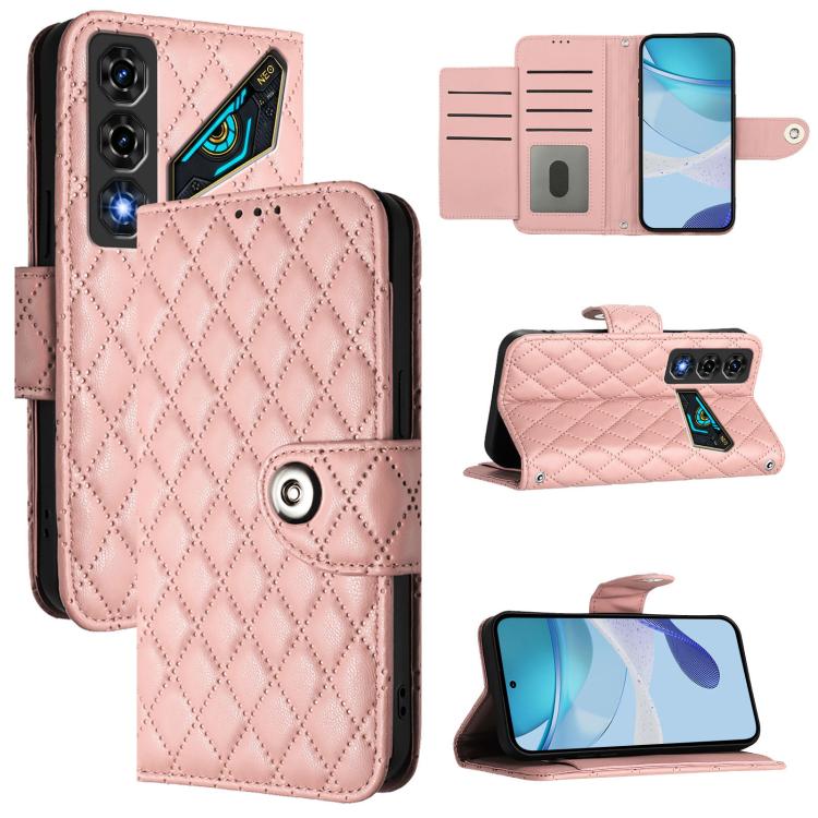 Rhombic Texture Flip Leather Phone Case with Lanyard, For ZTE nubia Neo 5 5G, For ZTE nubia Neo 5 GT 5G, For ZTE Nubia P7 Pro 5G / Optus X Value 5G, For ZTE Nubia P9 Pro 5G / Optus X Pro 2 5G, For ZTE nubia RedMagic 11 Air                              ...