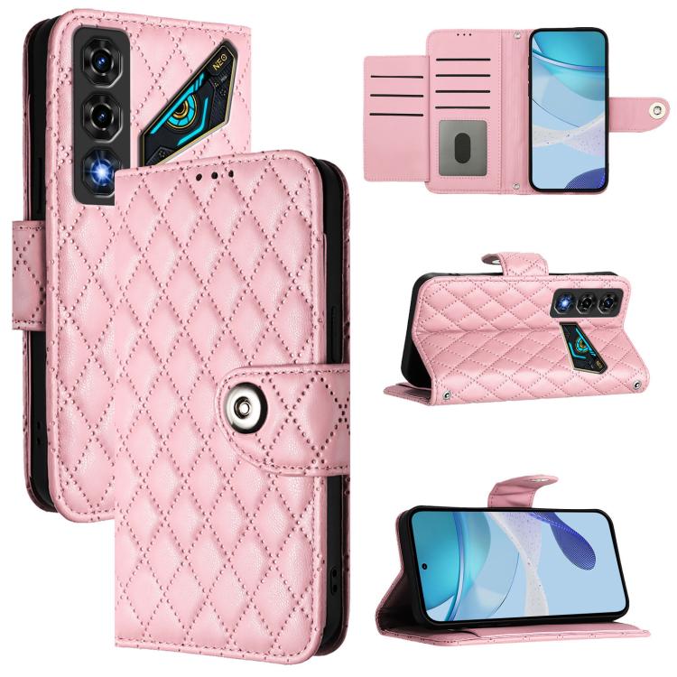 Rhombic Texture Flip Leather Phone Case with Lanyard, For ZTE nubia Neo 5 5G, For ZTE nubia Neo 5 GT 5G, For ZTE Nubia P7 Pro 5G / Optus X Value 5G, For ZTE Nubia P9 Pro 5G / Optus X Pro 2 5G, For ZTE nubia RedMagic 11 Air                              ...