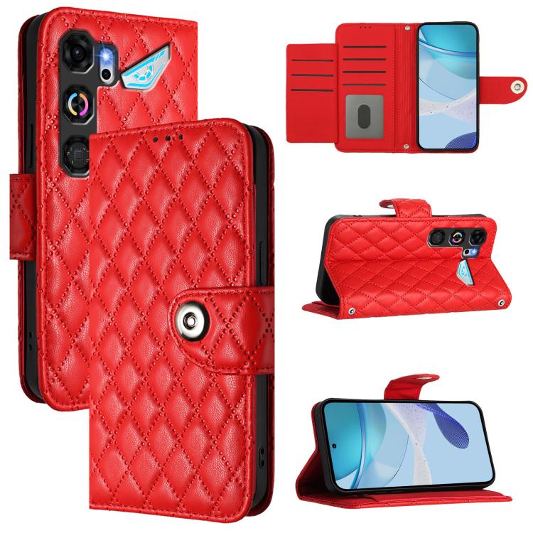 Rhombic Texture Flip Leather Phone Case with Lanyard, For ZTE nubia Neo 5 5G, For ZTE nubia Neo 5 GT 5G, For ZTE Nubia P7 Pro 5G / Optus X Value 5G, For ZTE Nubia P9 Pro 5G / Optus X Pro 2 5G, For ZTE nubia RedMagic 11 Air                              ...