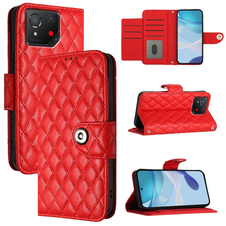 Rhombic Texture Flip Leather Phone Case with Lanyard, For Asus Zenfone 12 Ultra, For Asus ROG Phone 9 / 9 Pro, For Asus Zenfone 11 Ultra, For Asus ROG Phone 8