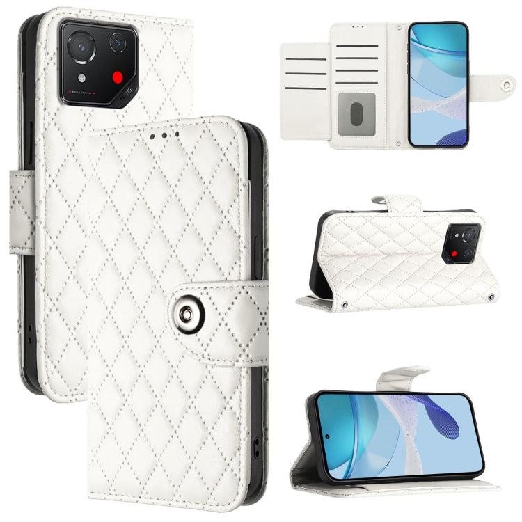 Rhombic Texture Flip Leather Phone Case with Lanyard, For Asus Zenfone 12 Ultra, For Asus ROG Phone 9 / 9 Pro, For Asus Zenfone 11 Ultra, For Asus ROG Phone 8