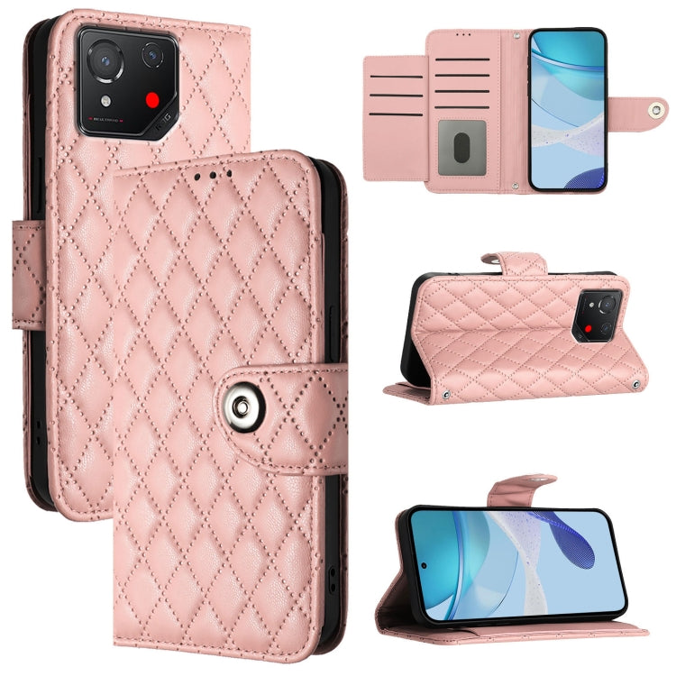 Rhombic Texture Flip Leather Phone Case with Lanyard, For Asus Zenfone 12 Ultra, For Asus ROG Phone 9 / 9 Pro, For Asus Zenfone 11 Ultra, For Asus ROG Phone 8