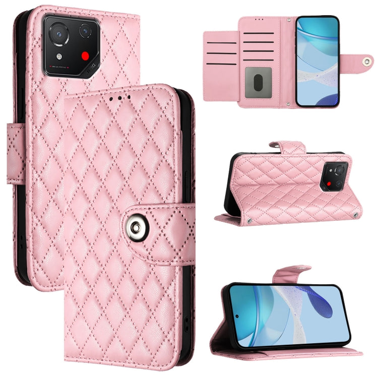 Rhombic Texture Flip Leather Phone Case with Lanyard, For Asus Zenfone 12 Ultra, For Asus ROG Phone 9 / 9 Pro, For Asus Zenfone 11 Ultra, For Asus ROG Phone 8
