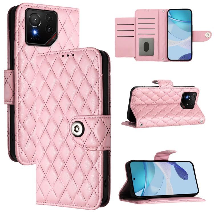 Rhombic Texture Flip Leather Phone Case with Lanyard, For Asus Zenfone 12 Ultra, For Asus ROG Phone 9 / 9 Pro, For Asus Zenfone 11 Ultra, For Asus ROG Phone 8