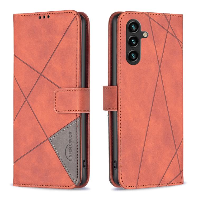 Magnetic Buckle Rhombus Texture Leather Phone Case, For Galaxy S26 FE 5G, For Samsung Galaxy S26 Ultra 5G, For Samsung Galaxy S26 5G, For Samsung Galaxy S25 FE 5G, For Samsung Galaxy S25 Edge 5G, For Samsung Galaxy S25 5G, For Samsung Galaxy S25+ 5G   ...