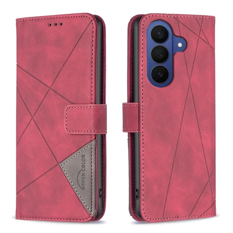 Magnetic Buckle Rhombus Texture Leather Phone Case, For Galaxy S26 FE 5G, For Samsung Galaxy S26 Ultra 5G, For Samsung Galaxy S26 5G, For Samsung Galaxy S25 FE 5G, For Samsung Galaxy S25 Edge 5G, For Samsung Galaxy S25 5G, For Samsung Galaxy S25+ 5G   ...