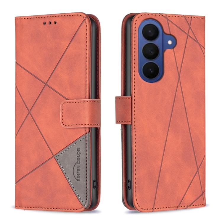 Magnetic Buckle Rhombus Texture Leather Phone Case, For Galaxy S26 FE 5G, For Samsung Galaxy S26 Ultra 5G, For Samsung Galaxy S26 5G, For Samsung Galaxy S25 FE 5G, For Samsung Galaxy S25 Edge 5G, For Samsung Galaxy S25 5G, For Samsung Galaxy S25+ 5G   ...