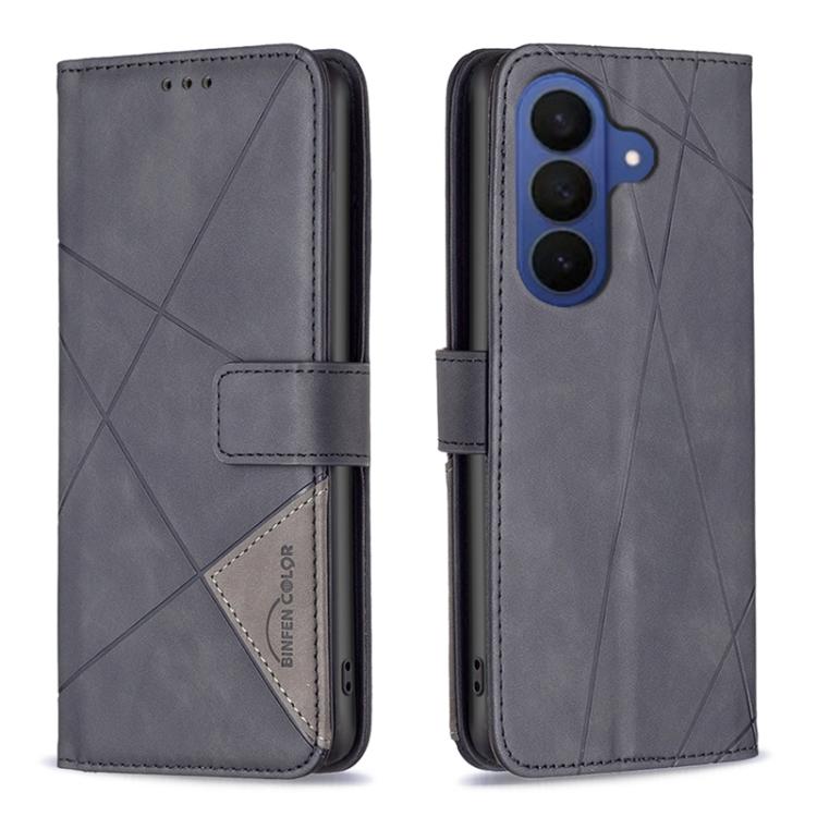 Magnetic Buckle Rhombus Texture Leather Phone Case, For Galaxy S26 FE 5G, For Samsung Galaxy S26 Ultra 5G, For Samsung Galaxy S26 5G, For Samsung Galaxy S25 FE 5G, For Samsung Galaxy S25 Edge 5G, For Samsung Galaxy S25 5G, For Samsung Galaxy S25+ 5G   ...