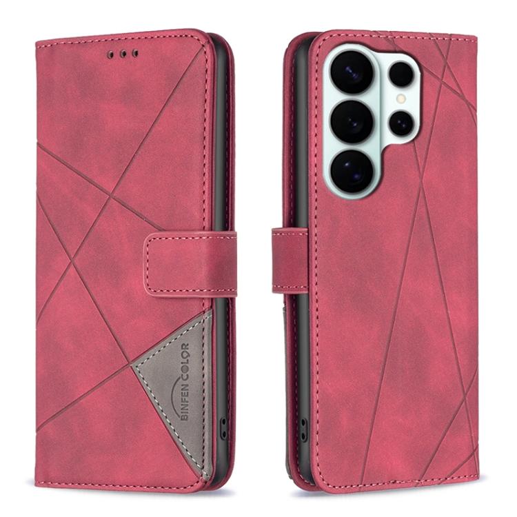 Magnetic Buckle Rhombus Texture Leather Phone Case, For Galaxy S26 FE 5G, For Samsung Galaxy S26 Ultra 5G, For Samsung Galaxy S26 5G, For Samsung Galaxy S25 FE 5G, For Samsung Galaxy S25 Edge 5G, For Samsung Galaxy S25 5G, For Samsung Galaxy S25+ 5G   ...