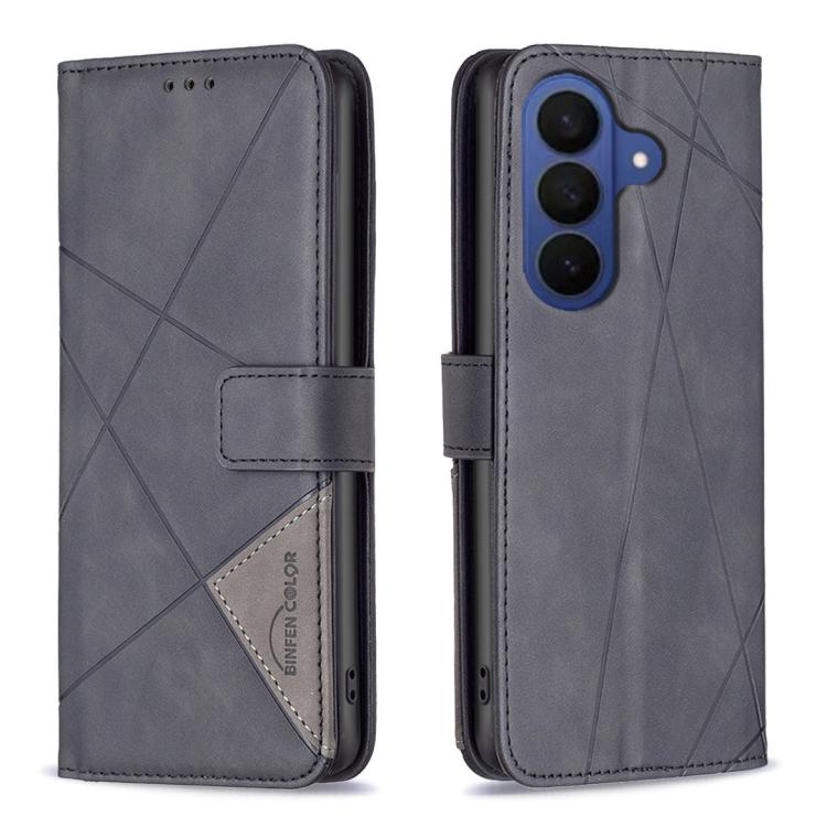 Magnetic Buckle Rhombus Texture Leather Phone Case, For Galaxy S26 FE 5G, For Samsung Galaxy S26 Ultra 5G, For Samsung Galaxy S26 5G, For Samsung Galaxy S25 FE 5G, For Samsung Galaxy S25 Edge 5G, For Samsung Galaxy S25 5G, For Samsung Galaxy S25+ 5G   ...