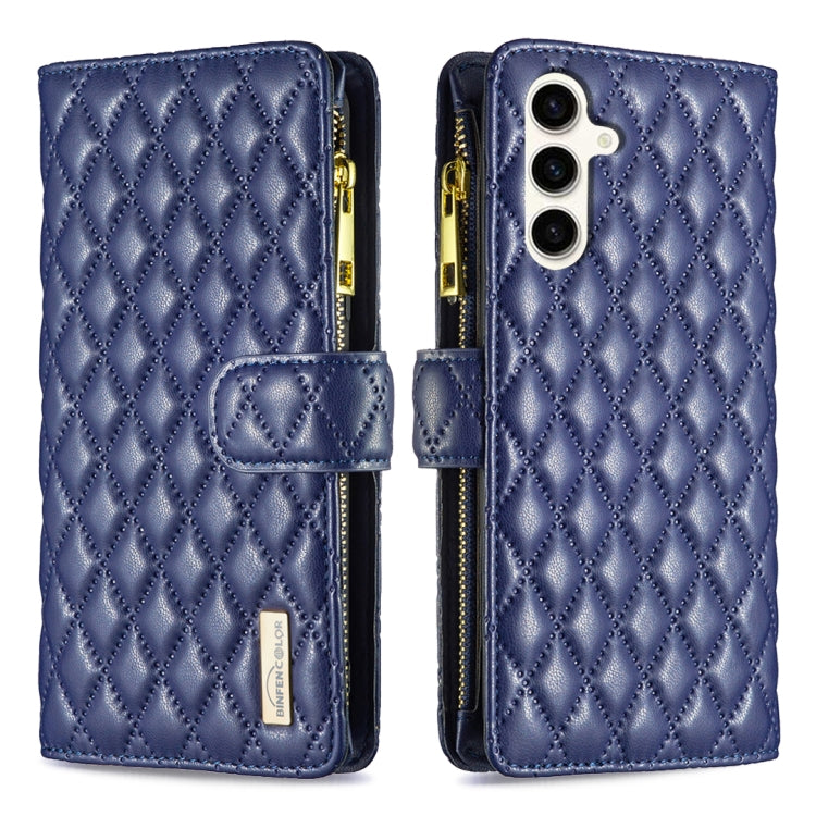 Diamond Lattice Zipper Wallet Leather Flip Phone Case, For Galaxy S26 FE 5G, For Samsung Galaxy S25 5G, For Samsung Galaxy S25+ 5G, For Samsung Galaxy S25 Ultra 5G, For Samsung Galaxy S24 FE 5G