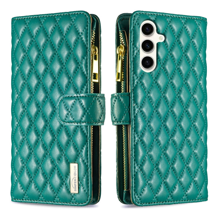 Diamond Lattice Zipper Wallet Leather Flip Phone Case, For Galaxy S26 FE 5G, For Samsung Galaxy S25 5G, For Samsung Galaxy S25+ 5G, For Samsung Galaxy S25 Ultra 5G, For Samsung Galaxy S24 FE 5G