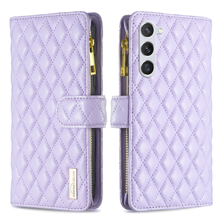Diamond Lattice Zipper Wallet Leather Flip Phone Case, For Galaxy S26 FE 5G, For Samsung Galaxy S25 5G, For Samsung Galaxy S25+ 5G, For Samsung Galaxy S25 Ultra 5G, For Samsung Galaxy S24 FE 5G