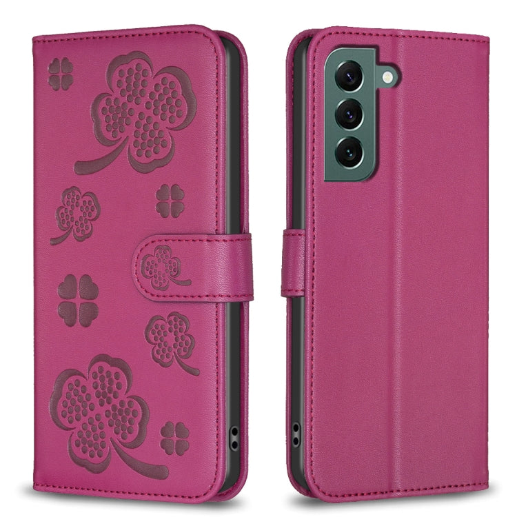 Four-leaf Embossed Leather Phone Case, For Galaxy S26 FE 5G, For Samsung Galaxy S25 Edge 5G, For Samsung Galaxy S25 Ultra 5G, For Samsung Galaxy S24 FE 5G