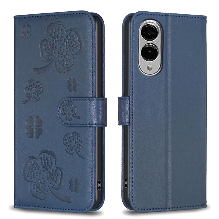 Four-leaf Embossed Leather Phone Case, For Galaxy S26 FE 5G, For Samsung Galaxy S25 Edge 5G, For Samsung Galaxy S25 Ultra 5G, For Samsung Galaxy S24 FE 5G