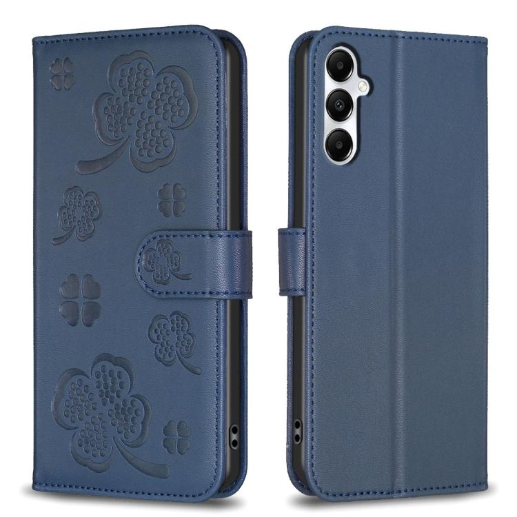 Four-leaf Embossed Leather Phone Case, For Galaxy S26 FE 5G, For Samsung Galaxy S25 Edge 5G, For Samsung Galaxy S25 Ultra 5G, For Samsung Galaxy S24 FE 5G
