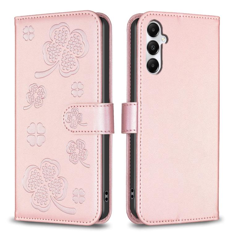 Four-leaf Embossed Leather Phone Case, For Galaxy S26 FE 5G, For Samsung Galaxy S25 Edge 5G, For Samsung Galaxy S25 Ultra 5G, For Samsung Galaxy S24 FE 5G