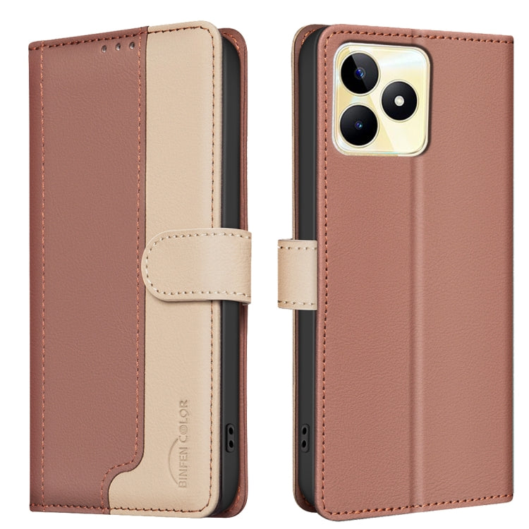 Color Matching RFID Anti-theft Leather Phone Case, For Realme C53, For Realme C55