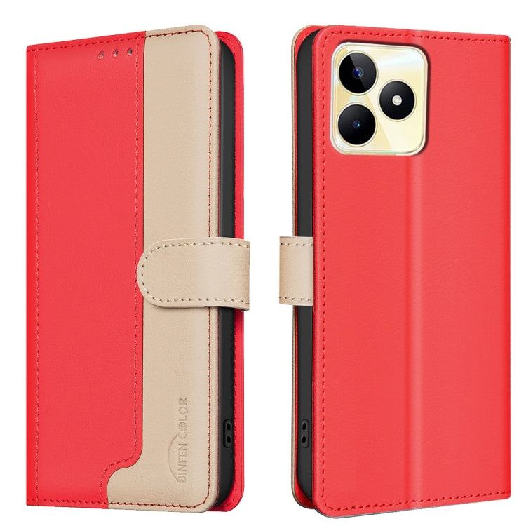 Color Matching RFID Anti-theft Leather Phone Case, For Realme C53, For Realme C55