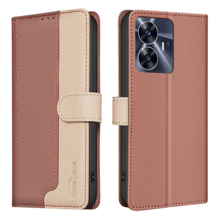 Color Matching RFID Anti-theft Leather Phone Case, For Realme C53, For Realme C55